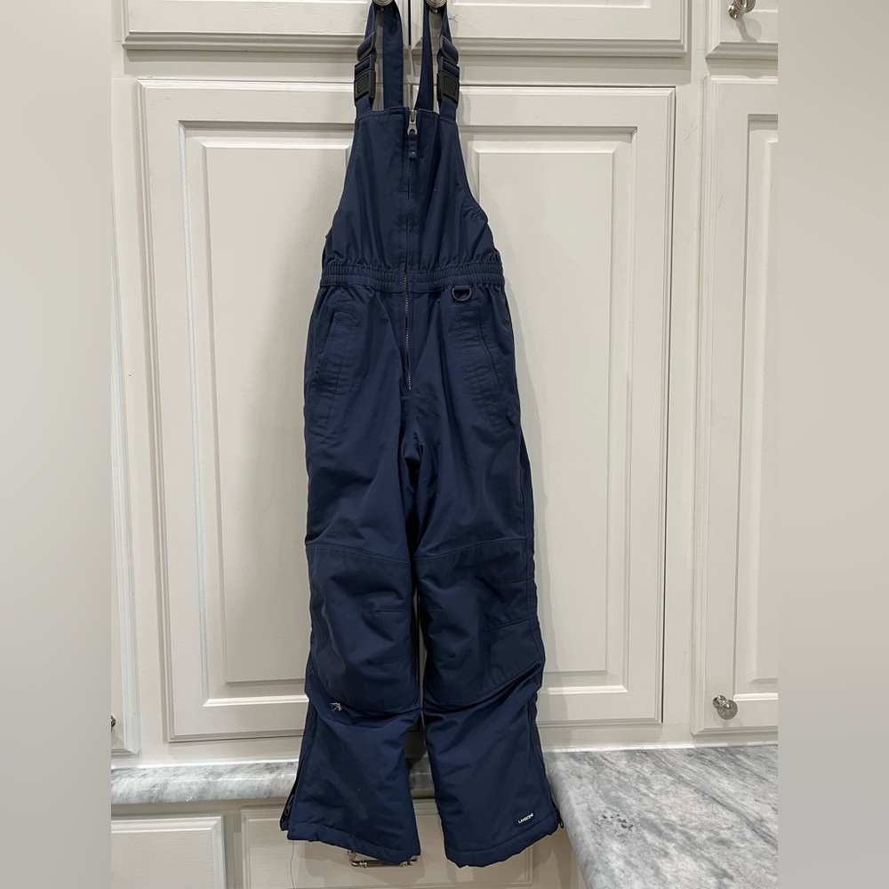 Lands’ End Kids Iron Knee Winter Snow Bibs.  Blue.   Boys 8